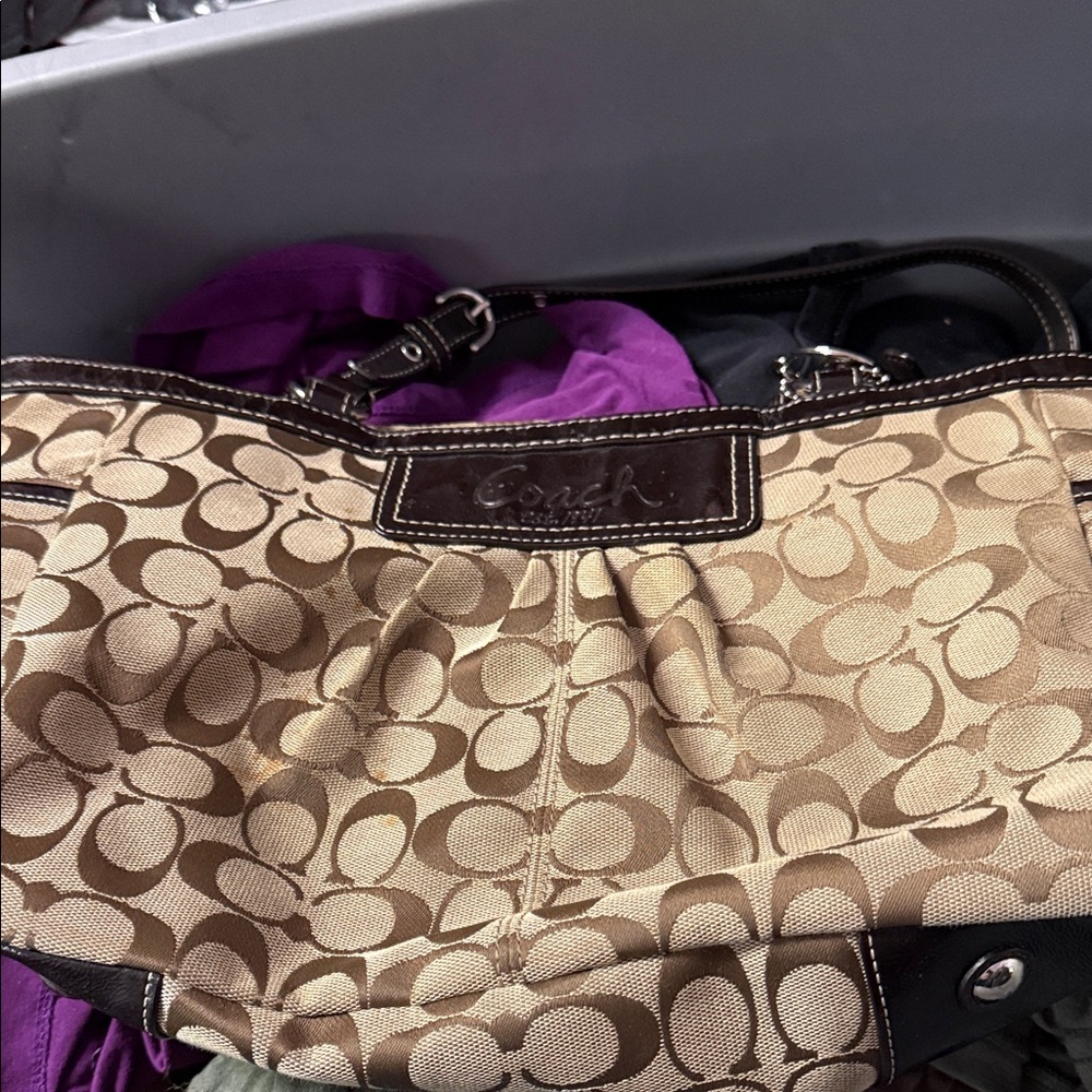 Coach Brown Signature Shoulder Bag